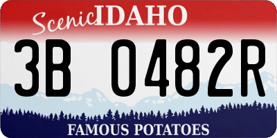 ID license plate 3B0482R