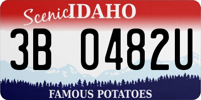 ID license plate 3B0482U