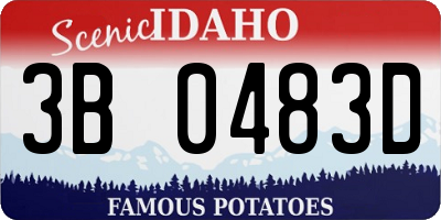 ID license plate 3B0483D