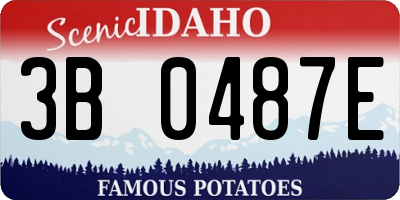 ID license plate 3B0487E