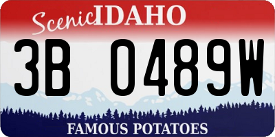 ID license plate 3B0489W