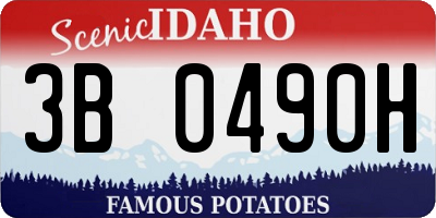 ID license plate 3B0490H