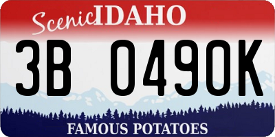 ID license plate 3B0490K