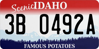 ID license plate 3B0492A