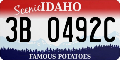 ID license plate 3B0492C