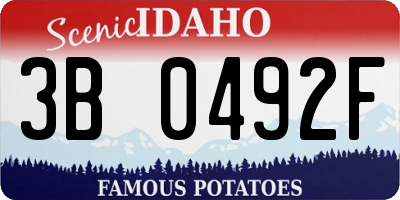 ID license plate 3B0492F