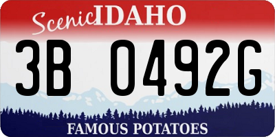 ID license plate 3B0492G