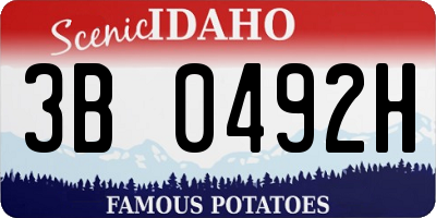 ID license plate 3B0492H