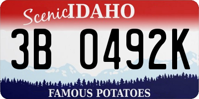 ID license plate 3B0492K