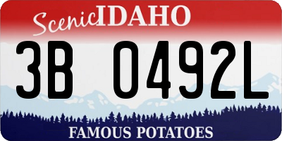 ID license plate 3B0492L