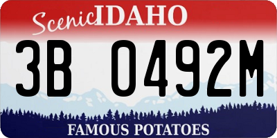 ID license plate 3B0492M