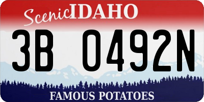 ID license plate 3B0492N