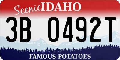 ID license plate 3B0492T