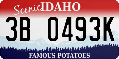 ID license plate 3B0493K