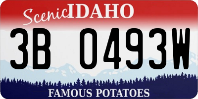 ID license plate 3B0493W