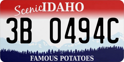 ID license plate 3B0494C