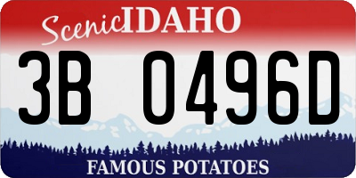 ID license plate 3B0496D