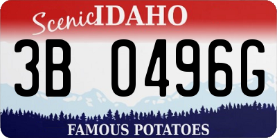 ID license plate 3B0496G