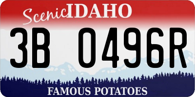 ID license plate 3B0496R