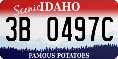 ID license plate 3B0497C