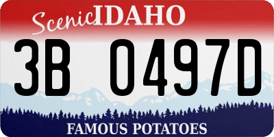 ID license plate 3B0497D