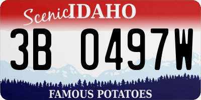 ID license plate 3B0497W