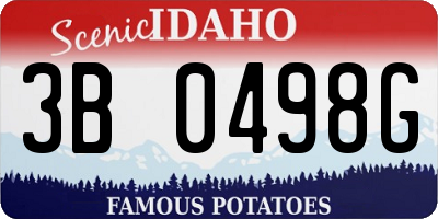 ID license plate 3B0498G