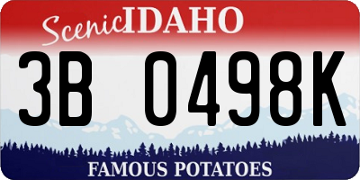 ID license plate 3B0498K