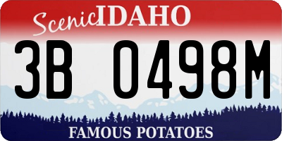 ID license plate 3B0498M