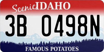 ID license plate 3B0498N
