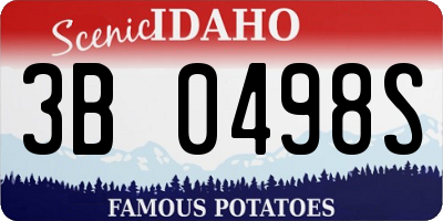 ID license plate 3B0498S