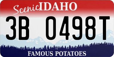 ID license plate 3B0498T