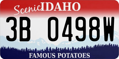 ID license plate 3B0498W