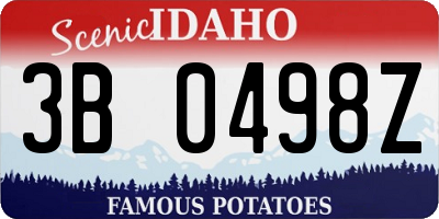 ID license plate 3B0498Z