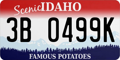 ID license plate 3B0499K
