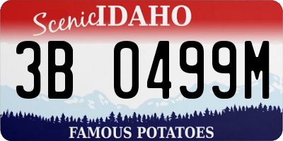 ID license plate 3B0499M