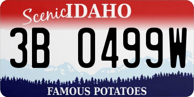 ID license plate 3B0499W