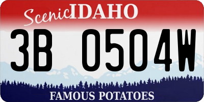 ID license plate 3B0504W