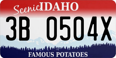 ID license plate 3B0504X