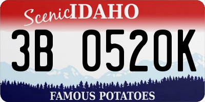 ID license plate 3B0520K