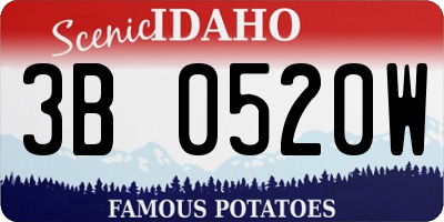 ID license plate 3B0520W