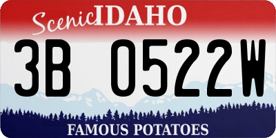 ID license plate 3B0522W