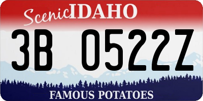 ID license plate 3B0522Z