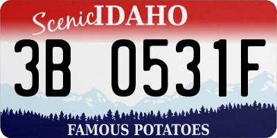ID license plate 3B0531F