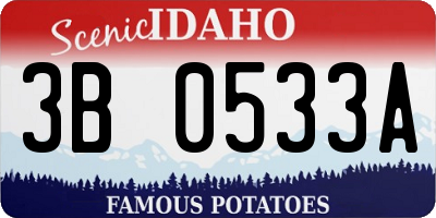 ID license plate 3B0533A