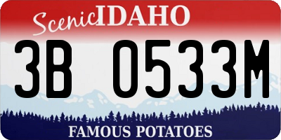 ID license plate 3B0533M
