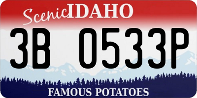 ID license plate 3B0533P
