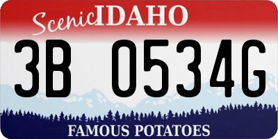ID license plate 3B0534G