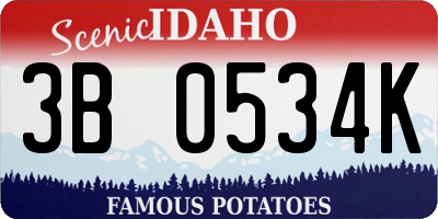 ID license plate 3B0534K
