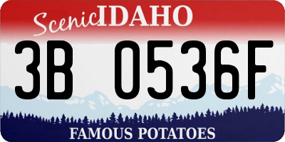 ID license plate 3B0536F